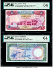 Iraq Central Bank of Iraq 5 Dinars ND (1971) Pick 59 PMG Choice Uncirculated 64; Syria Central Bank of Syria 100 Pounds 1974 / AH1394 Pick 98d PMG Cho...