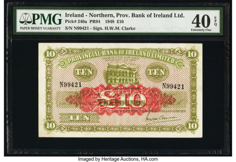 Ireland - Northern Provincial Bank of Ireland Limited 10 Pounds 1948 Pick 240a P...