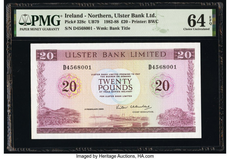 Ireland - Northern Ulster Bank Limited 20 Pounds 1.2.1988 Pick 328c PMG Choice U...