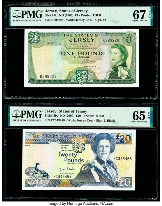 Jersey States of Jersey 1; 20 Pounds ND (1963); ND (2000) Pick 8b; 29a Two Examp...