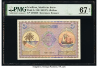 Maldives Maldivian State Government 5 Rufiyaa 1960 / AH1379 Pick 4b PMG Superb Gem Unc 67 EPQ. 

HID09801242017

© 2020 Heritage Auctions | All Rights...