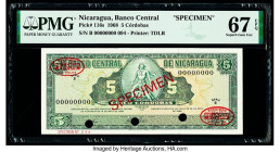 Nicaragua Banco Central 5 Cordobas 1968 Pick 116s Specimen PMG Superb Gem Unc 67 EPQ. Cancelled with 3 punch holes. 

HID09801242017

© 2020 Heritage ...