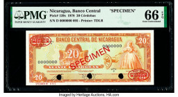 Nicaragua Banco Central 20 Cordobas 1978 Pick 129s Specimen PMG Gem Uncirculated 66 EPQ. Cancelled with 3 punch holes.

HID09801242017

© 2020 Heritag...