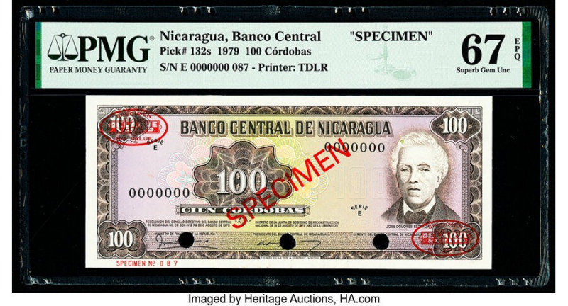 Nicaragua Banco Central 100 Cordobas 1979 Pick 132s Specimen PMG Superb Gem Unc ...