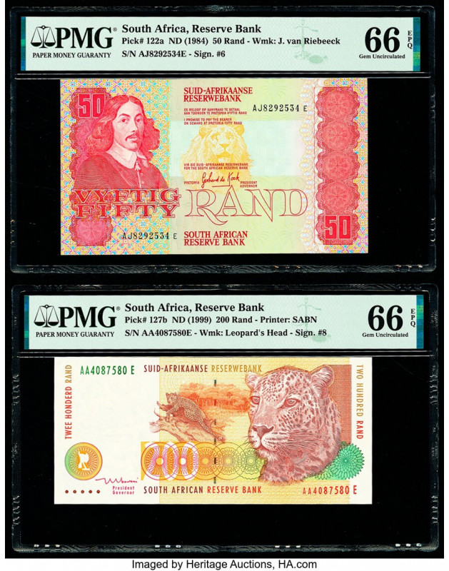 South Africa Republic of South Africa 50; 200 Rand ND (1984); ND (1999) Pick 122...