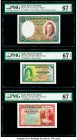 Spain Banco de Espana 25; 5; 10 Pesetas 25.4.1931; 1935 (ND 1936) (2) Pick 81; 85a; 86a Three Examples PMG Superb Gem Unc 67 EPQ (3). 

HID09801242017...