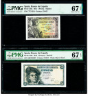 Spain Banco de Espana 1; 5 Pesetas 1943; 1948 Pick 126a; 136a Two Examples PMG Superb Gem Unc 67 EPQ (2). 

HID09801242017

© 2020 Heritage Auctions |...