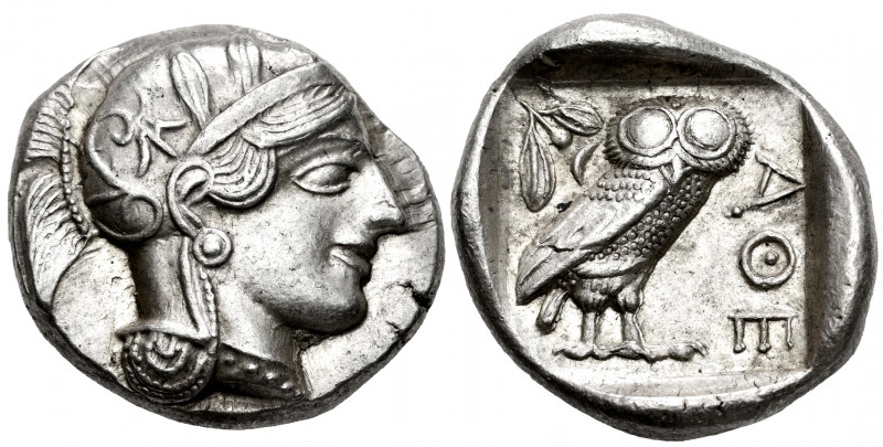 Attica. Tetradrachm. 454-404 BC. Athens. (Gc-2526). (Sng Cop-31). Anv.: Head of ...