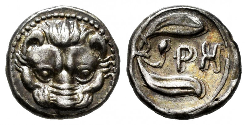 Bruttium. Rhegion. Hemidrachm. 415-387 BC. (HN Italy-2498). Anv.: Head of lion f...