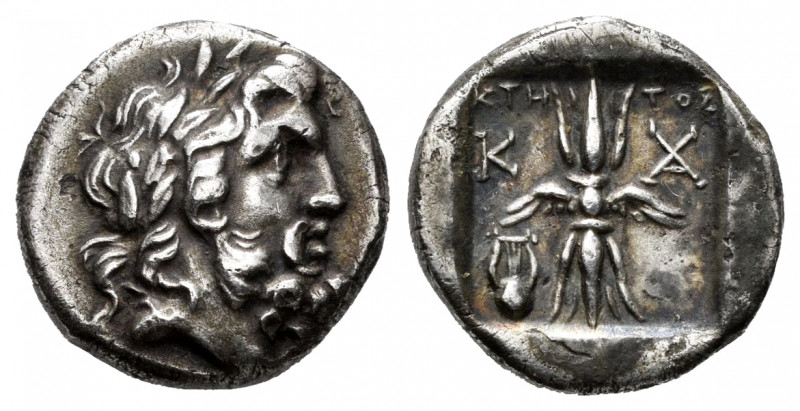 Caria. Kaunos. Drachm. 166-150 BC. Ktetos magistrate. (Sng von Aulock-8102). Anv...
