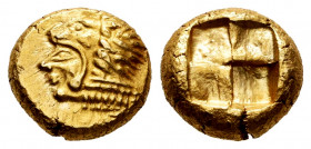 Ionia. Erythrai. Hekte. 550-500 BC. (Sng von Aulock-1942). (Sng Kayhan-737/38). Anv.: Head of Herakles left, wearing lion skin headdress. Rev.: Rough ...