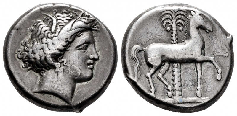 Sicily. Entella. Tetradrachm. 345/38-320/15 BC. (Jenkins-Punic Series 2a). (Hgc-...
