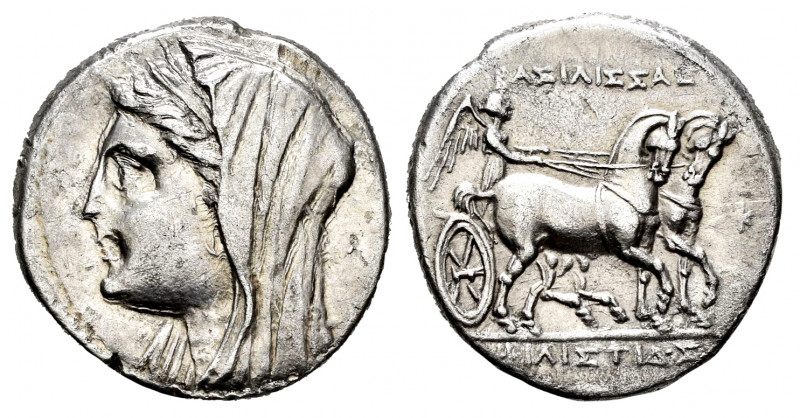 Sicily. Syracuse. 5 litrae. 269-215 BC. (Sng Cop-828). (Sng Ans-889-890). Anv.: ...