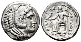 Kingdom of Macedon. Alexander III, "The Great". Tetradrachm. 322-320 BC. Amphipolis. (Price-115). Anv.: Head of Herakles on the right covered with lio...