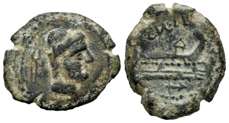 Carteia. Half unit. 80-20 BC. San Roque (Cadiz). (Abh-unlisted). (Acip-unlisted)...