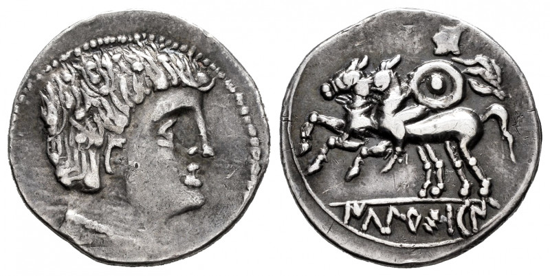 Ikalkusken. Denarius. 120-20 BC. Iniesta (Cuenca). (Abh-1402). (Acip-2084). Anv....
