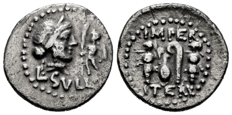 Cornelius. L. Cornelius Sylla Félix, imperator. Denarius. 84-83 BC. (Ffc-630). (...