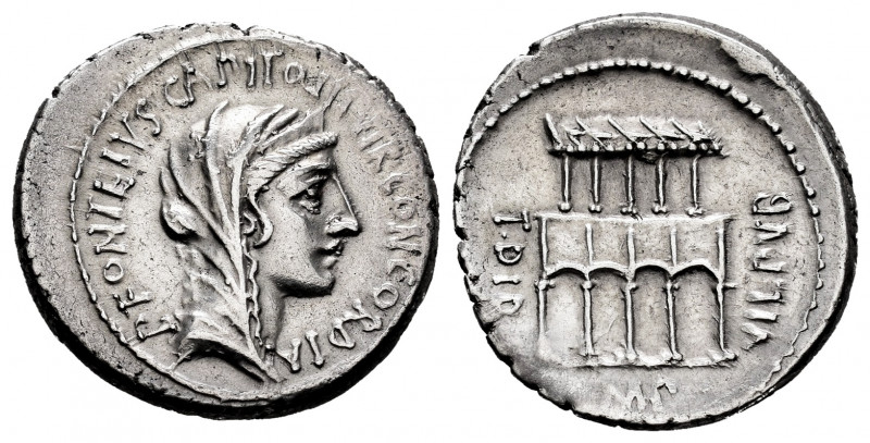 Didius. Titus Didius, Imperator y P.Fonteius Capito. Denarius. 55 BC. Rome. (Ffc...