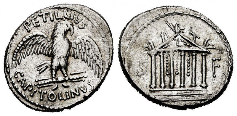 Petillus. Petillus Capitolinus. Denarius. 43 BC. Rome. (Ffc-962). (Craw-487/2b)....