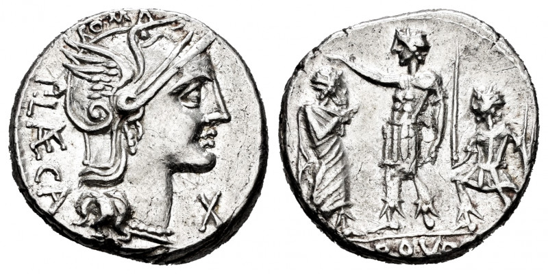 Porcius. P. Porcius Laeca. Denarius. 110-109 BC. Rome. (Ffc-1055). (Craw-301/1)....