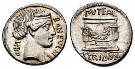 Scribonius. L. Scribonius Libo. Denarius. 62 BC. Rome. (Ffc-1102). (Craw-416/1a). (Cal-1248). Anv.: BON. EVENT before diademed head of Bonus Eventus r...