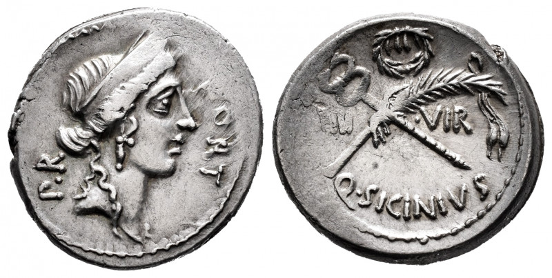 Sicinius. Q. Sicinius. Denarius. 49 BC. Rome. (Ffc-1130). (Craw-440/1). (Cal-128...