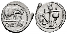 Julius Caesar. Denarius. 54-51 BC. Galia. (Ffc-50). (Craw-443/1). (Cal-640). Anv.: Elephant right, trampling on serpent, CAESAR in exergue. Rev.: Simp...