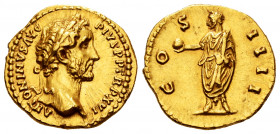 Antoninus Pius. Aureus. 152-153 AD. Rome. (Ric-226). (Cal-1521). (Bmc-796). Anv.: ANTONINVS AVG PIVS P P TR P XVI. Laureate head of Antoninus Pius to ...