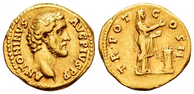 Antoninus Pius. Aureus. 239 AD. Rome. (Ric-52b). (Cal-1647). Anv.: ANTONINVS AVG...