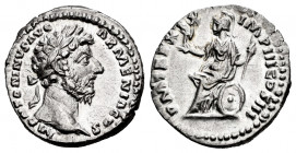 Marcus Aurelius. Denarius. 165 AD. Rome. (Ric-138). (Bmcre-368). (Rsc-481). Anv.: M ANTONINVS AVG ARMENIACUS, laureate head right. Rev.: P M TR P XIX ...