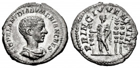 Diadumenian. Denarius. 217-218 AD. Rome. (Ric-IV 102). (Bmcre-87). (Rsc-3). Anv.: M OPEL ANT DIADVMENIAN CAES, bare headed and draped bust to right. R...