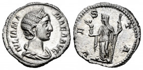 Julia Mamaea. Denarius. 226 AD. Rome. (Ric-360 Alexander). (Bmcre-381). (Rsc-81). Anv.: IVLIA MAMAEA AVG, diademed and draped bust right. Rev.: VESTA,...