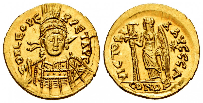 Leon I. Solidus. 462-466 AD. Constantinople. (Ric-X 605). (Depeyrot-93/1). Anv.:...