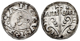 Kingdom of Navarre and Aragon. Sancho Ramírez (1063-1094). Dinero. Jaca (Huesca). (Cru-198.1). Anv.: ︙SANCIVSREX . Rev.: ARA-GON. Ve. 0,95 g. Star on ...