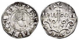 Kingdom of Navarre and Aragon. Sancho Ramírez (1063-1094). Dinero. Jaca (Huesca). (Cru-200). Anv.: ︙SANCIVS•REX . Rev.: ARA-GON. Ve. 0,85 g. Very beau...