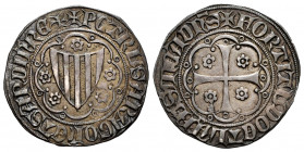 The Crown of Aragon. Pedro III (1336-1387). Alfonsi. Sardenya. (Cru-457 var). (Cru C.G-2269 var). (Vq-5625). Anv.: + PETRVS ARAGON ET SARDIN REX. Rev....