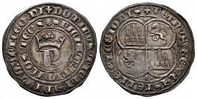 Kingdom of Castille and Leon. Pedro I (1350-1368). 1 real. Burgos. (Bautista-527). (Abm-378). Anv.: + DOMINVS: MICHI: ADIVTOR: ETEGO: DI/SPICIAM: INIM...
