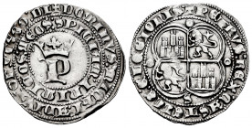 Kingdom of Castille and Leon. Pedro I (1350-1368). 1 real. Sevilla. (Bautista-528.5). (Abm-380 var). Anv.: + DOMINVS: MICHI: ADIVTOR: ETEGO: DI/SPICIA...