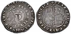 Kingdom of Castille and Leon. Pedro I (1350-1368). 1 real. Sevilla. (Bautista-528.5 var). (Abm-380 var). Anv.: + DOMINVS: MICHI: ADIVTOR: ETEGO: DIS/P...