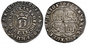 Kingdom of Castille and Leon. Pedro I (1350-1368). 1 real. Sevilla. (Bautista-528.5 var). (Abm-380 var). Anv.: + DOMINVS: MICHI: ADIVTOR: ETEGO: D:/IS...
