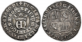 Kingdom of Castille and Leon. Enrique II (1368-1379). 1 real. Toledo. (Bautista-554). (Abm-407). Anv.: + DOMINVS: MICHI: ADIVTOR: ETEGO: DI/SPICIAM: I...