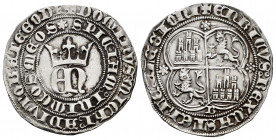 Kingdom of Castille and Leon. Enrique II (1368-1379). 1 real. Burgos. (Bautista-555). (Abm-401). Anv.: + DOMINVS: MICHI: ADIVTOR: ETEGO: DI/SPICIAM: I...