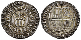 Kingdom of Castille and Leon. Enrique II (1368-1379). 1 real. Coruña. (Bautista-556). (Abm-404). Anv.: + DOMINVS: MICHI: ADIVTOR: ET: EGO: DI/SPICIAM:...