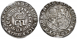 Kingdom of Castille and Leon. Enrique III (1390-1406). 1 real. Sevilla. (Bautista-759.2). (Abm-585). Anv.: + DOMINVS: MICHI: ADIVTOR: ETEGO: D/ISPICIA...