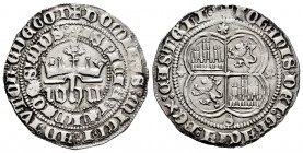 Kingdom of Castille and Leon. Juan I (1379-1390). 1 real. Sevilla. (Bautista-799.3, as Juan II). (Abm-539.1). Anv.: + DOMINVS: MICHI: AD:IVTOR: ETEGO:...