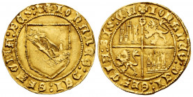 Kingdom of Castille and Leon. Juan II (1406-1454). Dobla de la Banda. Sevilla. (Bautista-791 var). (Tauler-112a var). Anv.: + IOHANES: DEI: GRACIA: BE...