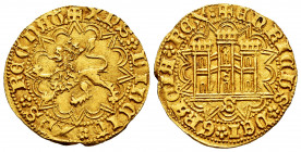 Kingdom of Castille and Leon. Enrique IV (1454-1474). 1 castellano. Sevilla. (Bautista-873). (Tauler-220). Anv.: + XPS VINCIT REGNAT XPS REGNAT. Rev.:...