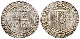 Catholic Kings (1474-1504). 1 real. Cuenca. (Cal-335). (Lf-C3.0.2). Ag. 3,37 g. Without marks on obverse. Gothic "C" and bowl on reverse. Before the P...