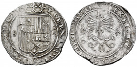 Catholic Kings (1474-1504). 4 reales. Sevilla. (Cal-561). (Lf-H5.5.8 var). Anv.: FERNANDVS· (...) ELISABET DEI. Rev.: + REX· ET REGI(N)A· CASTELE· LEG...