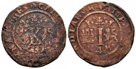 Charles-Joanna (1504-1555). 4 maravedis. (1542). México. M/4-M. (Cal-27). Ae. 5,98 g. Late series. Rare. Choice F/VF. Est...250,00. 


 SPANISH DES...